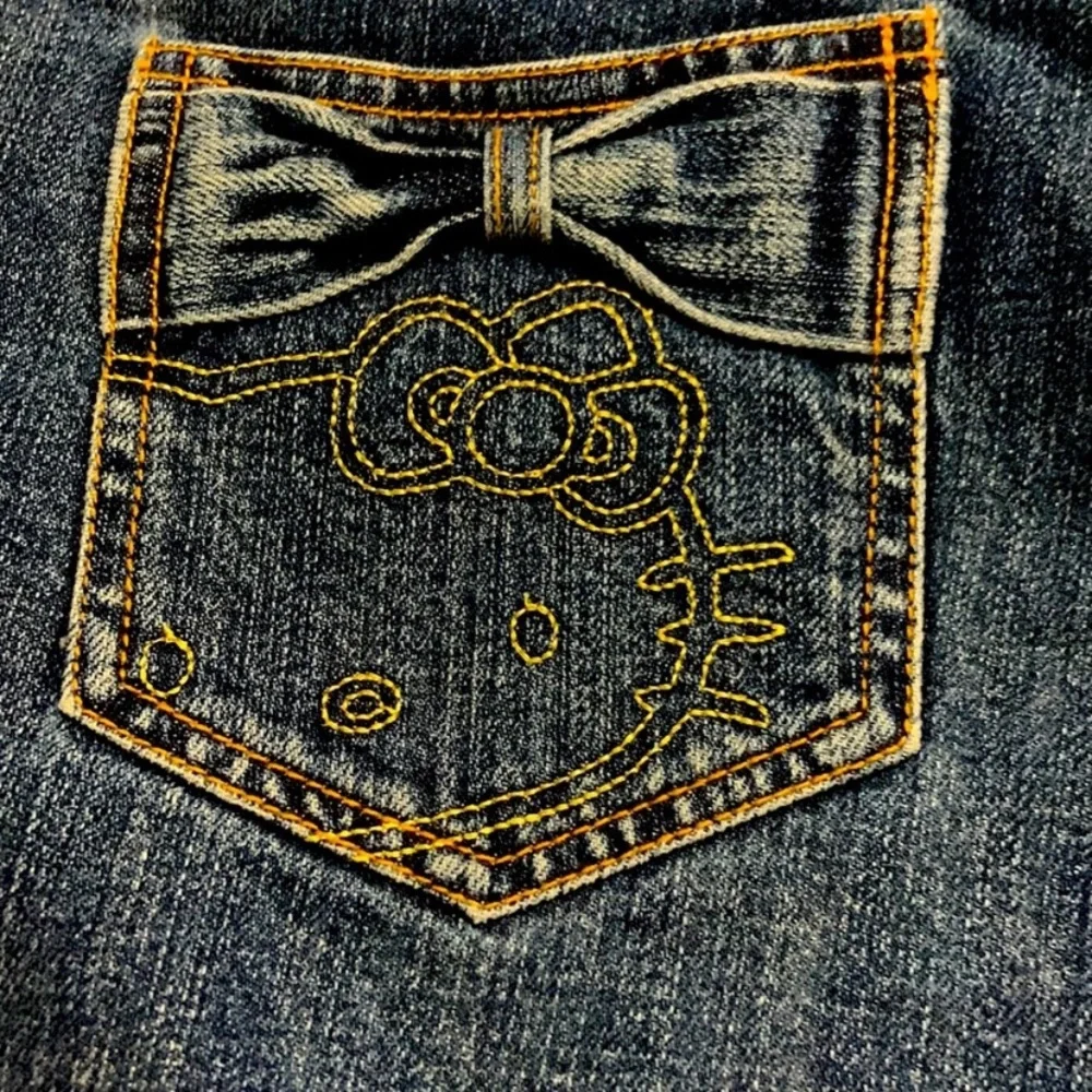 Hello Kitty embroidered blue denim shorts by Ki La Ra - Picture 3 of 6